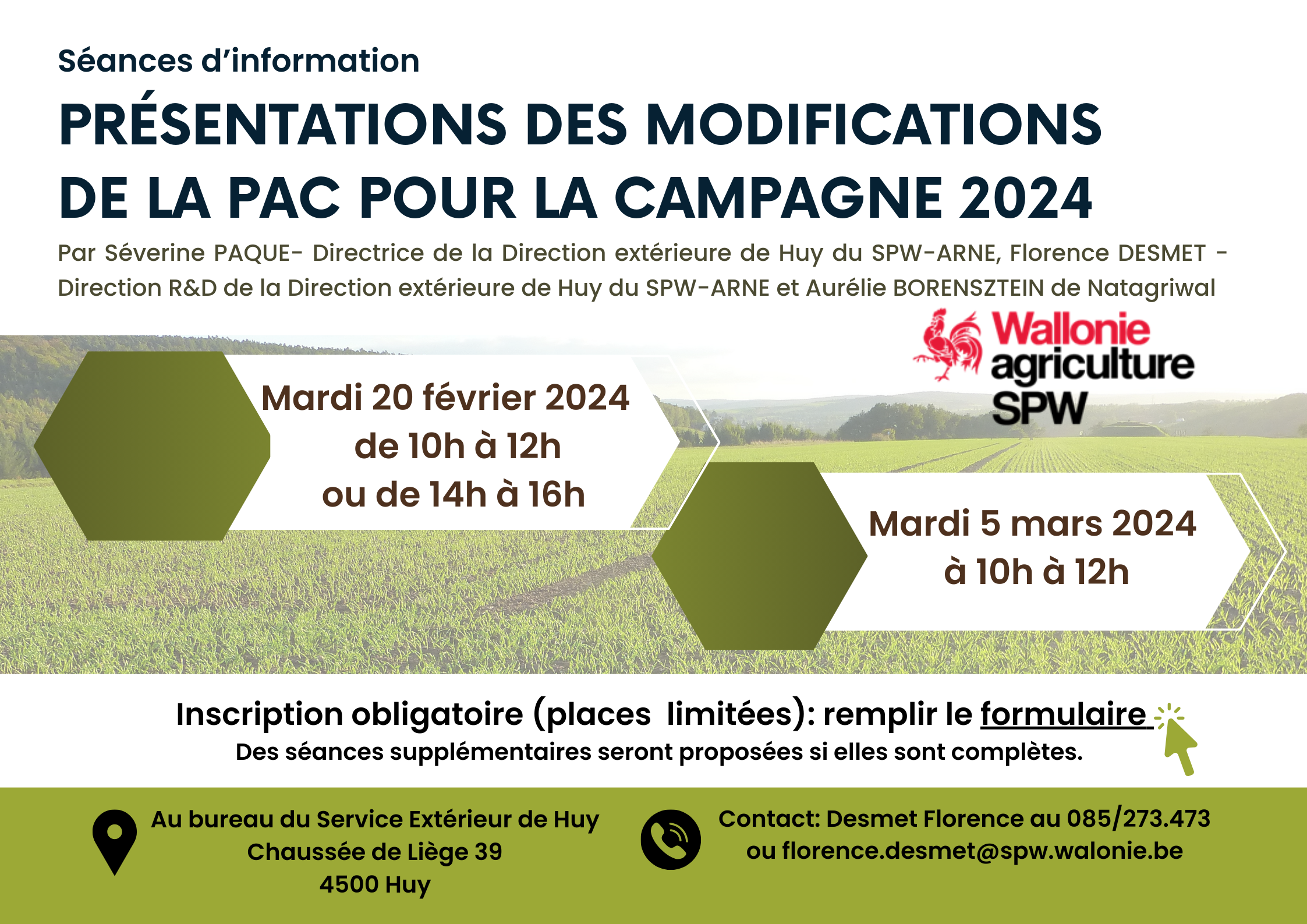 Affiche Séances d'information sur les modificiations de la PAC- Campagne 2024